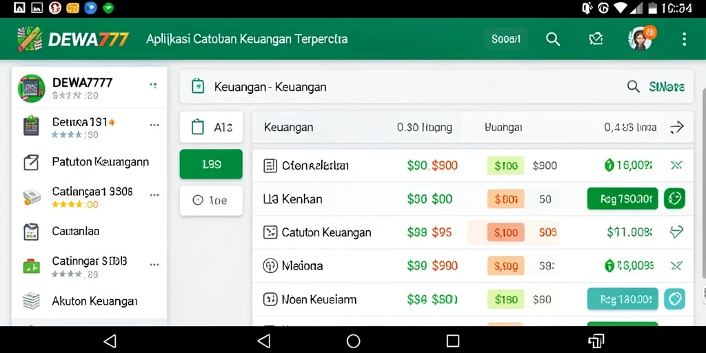 Screenshot DEWA777 menampilkan antarmuka catatan keuangan yang user-friendly.