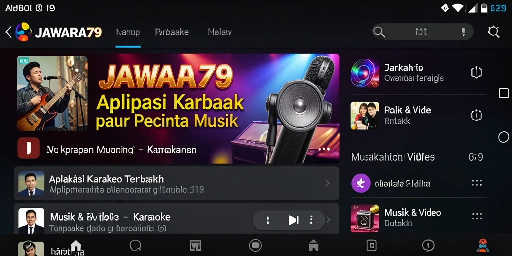 Antarmuka JAWARA79 yang menarik dengan fungsi Karaoke yang lengkap.
