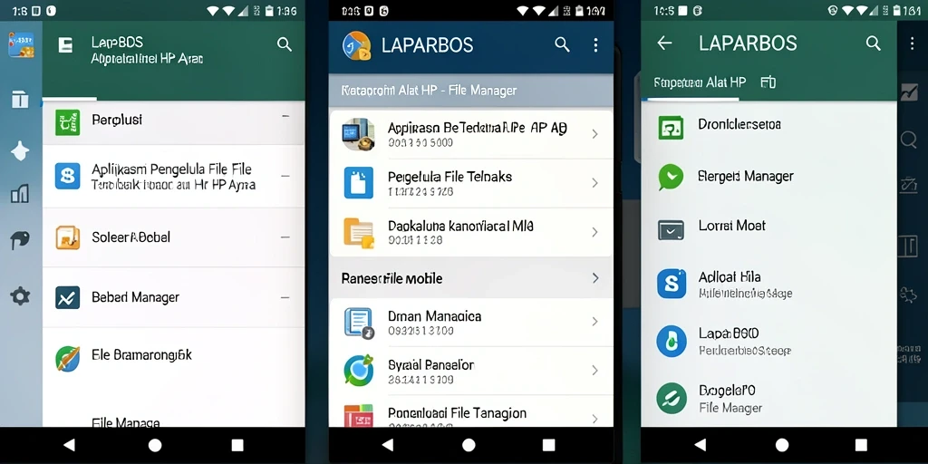 Tampilan antarmuka LAPARBOS yang menarik dan fungsional untuk pengelolaan file.