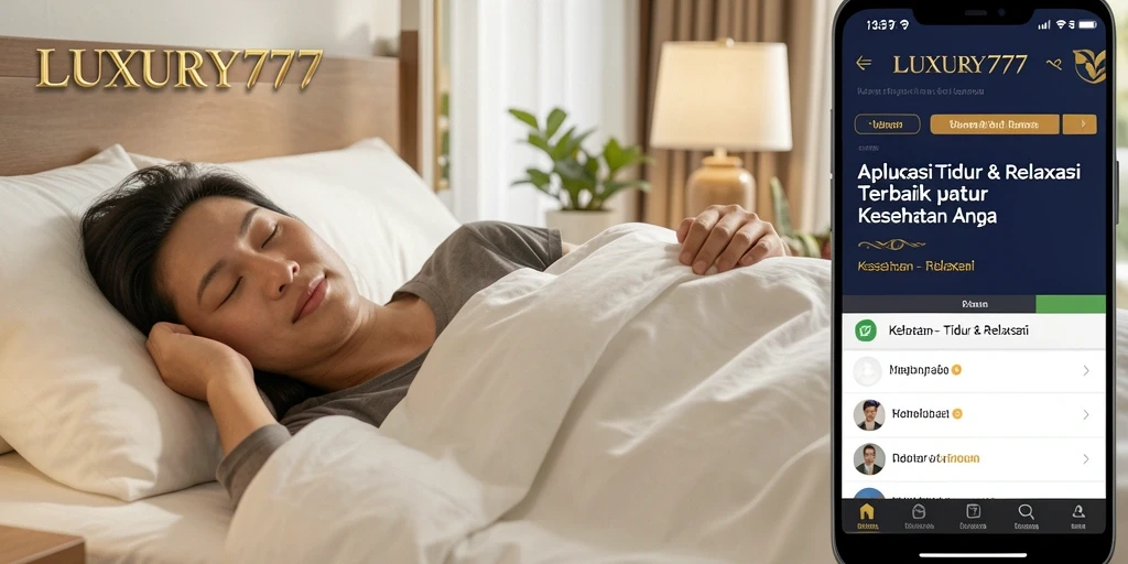 Antarmuka LUXURY777 menampilkan fitur Tidur & Relaksasi yang menenangkan.