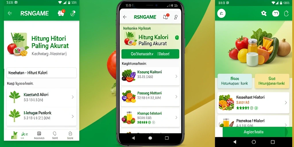Antarmuka RSNGAME yang memudahkan pengguna dalam menghitung kalori.