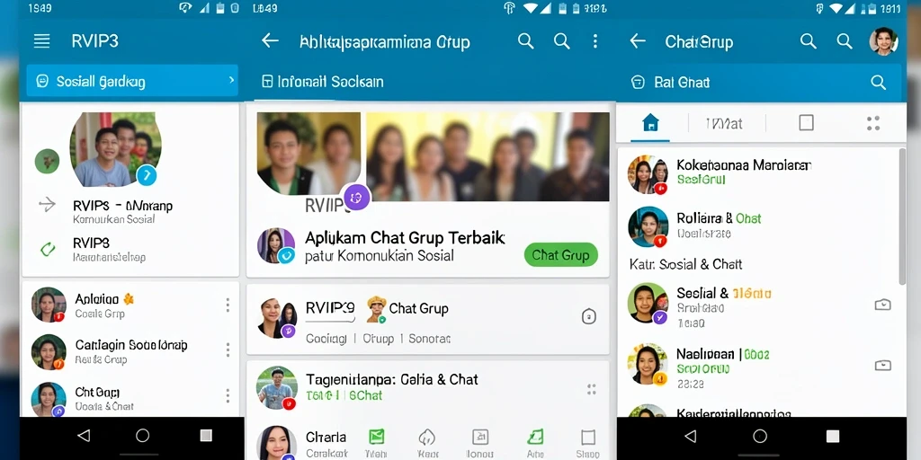 Tampilan antarmuka <strong>RVIP3</strong> yang user-friendly untuk Chat Grup.