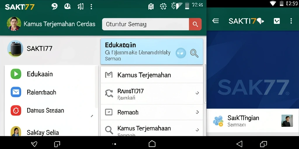 Antarmuka SAKTI77 yang intuitif dengan fungsi terjemahan.