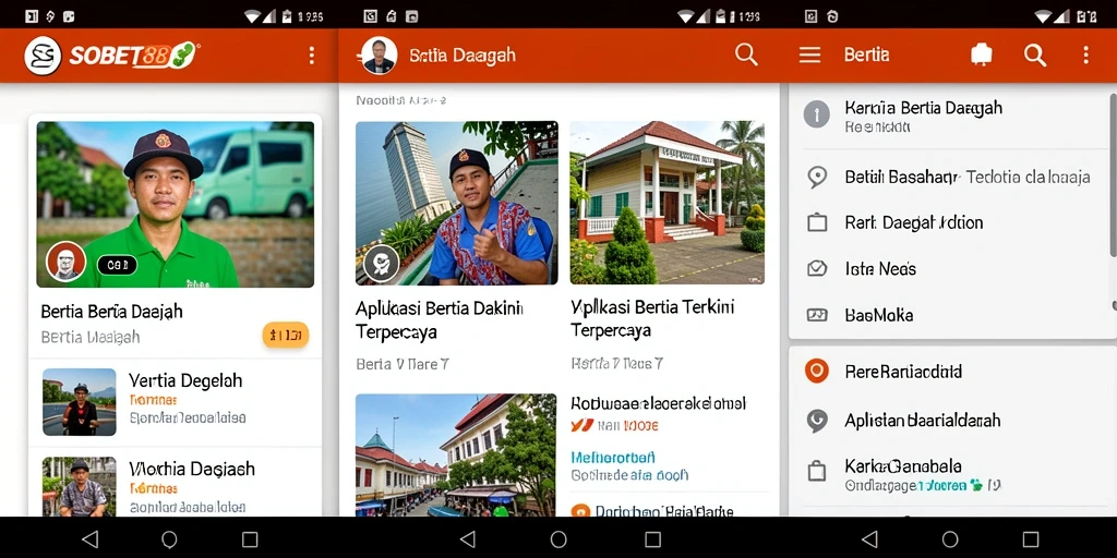 Tampilan antarmuka utama aplikasi SOBET88 untuk berita daerah.