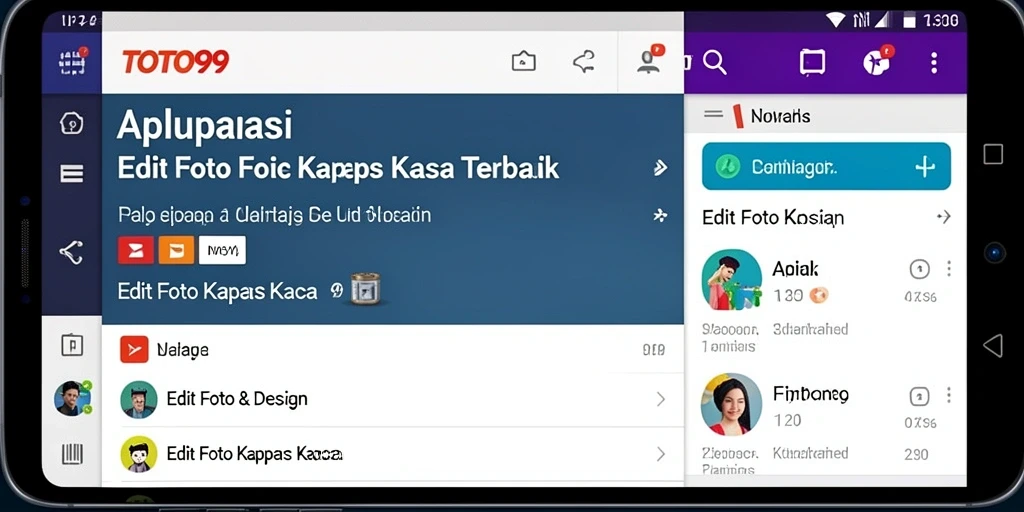 Tampilan antarmuka pengguna TOTO99 untuk edit foto kertas kaca.