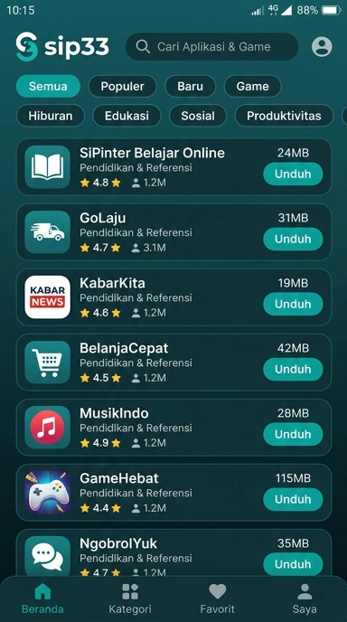 sip33 | Pusat Akses Aplikasi Populer & Kanal Uji Terpercaya