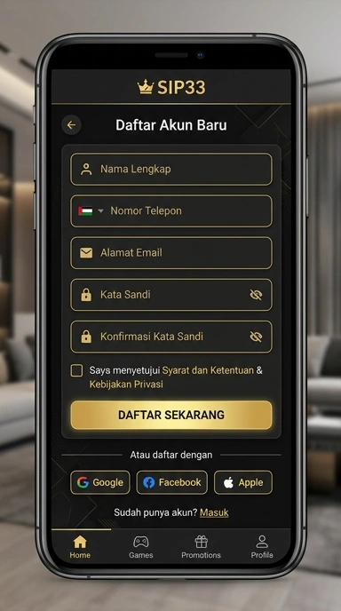 Registrasi Akun Baru sip33 untuk Pengguna Android